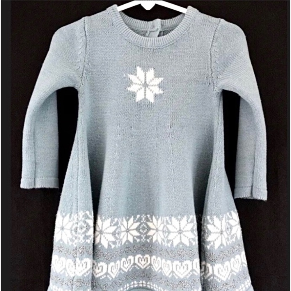 TAHARI Knitted blue White Silver dress Girls 18 Months old, Excellent co…